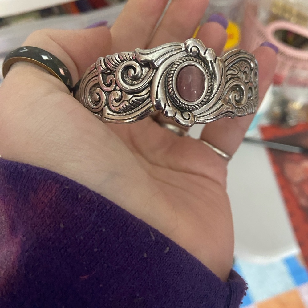 NOVICA Artisan Handmade Amethyst Cuff Bracelet Sterling Silver Purple